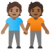 🧑🏽‍🤝‍🧑🏾 people holding hands: medium skin tone, medium-dark skin tone display on Google